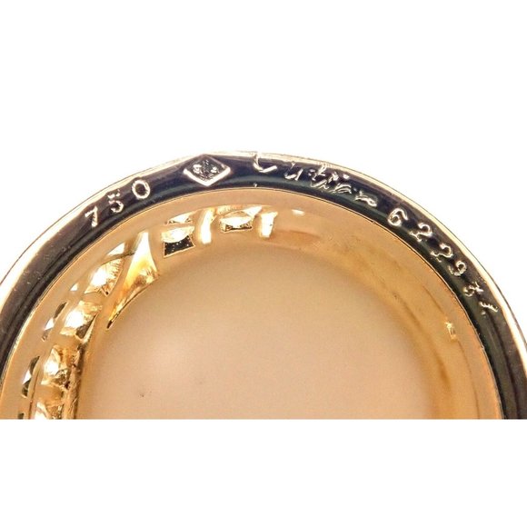 Authentic! Cartier 18k Yellow Gold Diamond Wide Band Ring Size 51 US 5 3/4 - Picture 6 of 11